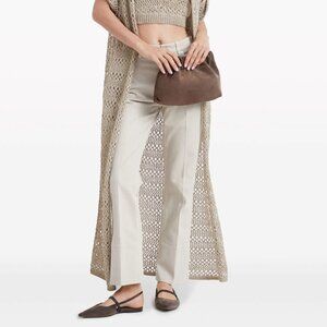 Brunello Cucinelli Monili Jeans Natural Denim Barrel Cuff Kick Flare Size 8